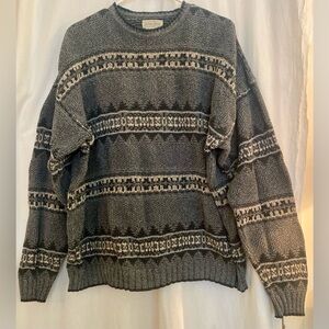 St. John’s Bay Gray Patterned Knit Winter Sweater Size XL